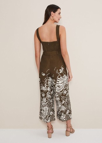 Phase Eight Rosalia Wide Leg Jumpsuit Khaki USA | 9021874-UN